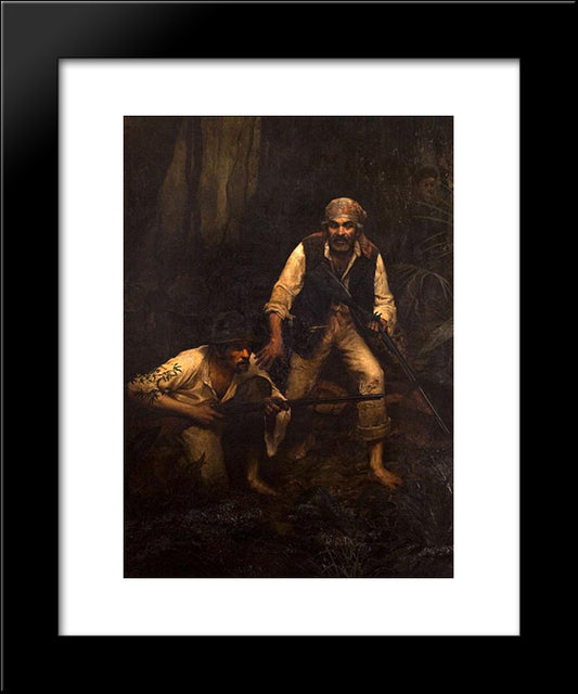 Caipiras Negaceando 20x24 Black Modern Wood Framed Art Print Poster by Almeida Junior, Jose Ferraz de