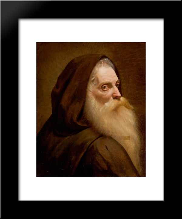 Capuchin Monk 20x24 Black Modern Wood Framed Art Print Poster by Almeida Junior, Jose Ferraz de