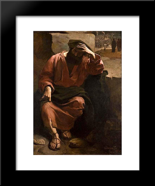 Judas' Regret 20x24 Black Modern Wood Framed Art Print Poster by Almeida Junior, Jose Ferraz de