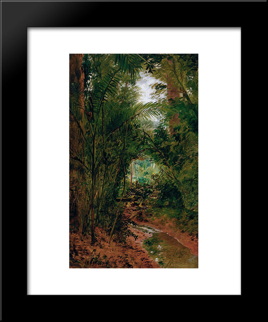 Landscape At The Rio Das Pedras 20x24 Black Modern Wood Framed Art Print Poster by Almeida Junior, Jose Ferraz de