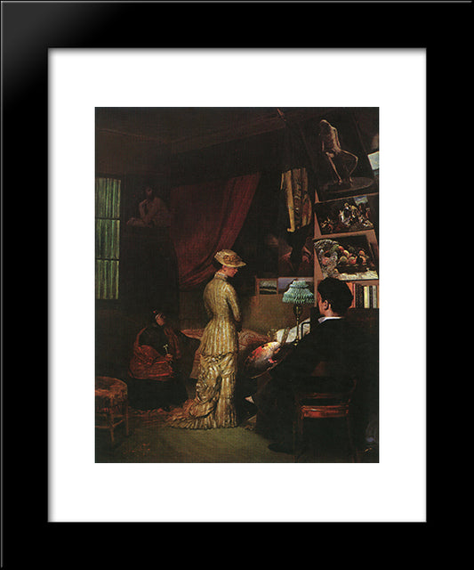 O Modelo 20x24 Black Modern Wood Framed Art Print Poster by Almeida Junior, Jose Ferraz de