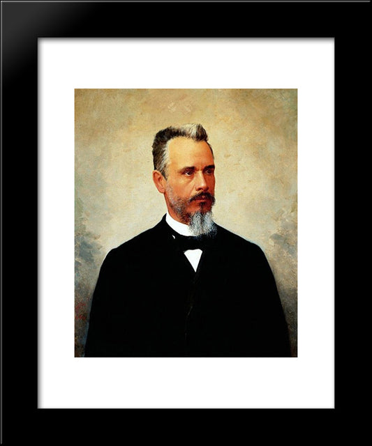 Portrait Of Bernardino De Campos 20x24 Black Modern Wood Framed Art Print Poster by Almeida Junior, Jose Ferraz de