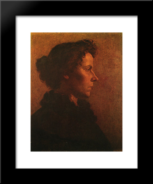 Profile Of A Woman 20x24 Black Modern Wood Framed Art Print Poster by Almeida Junior, Jose Ferraz de
