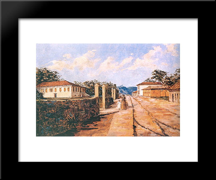 Rua De So Paulo Antigo (Rua Da Consolaco No Seculo Xix) 20x24 Black Modern Wood Framed Art Print Poster by Almeida Junior, Jose Ferraz de