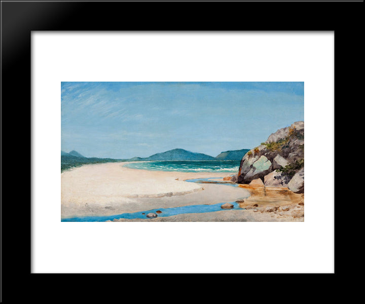 Seascape, Guaruja 20x24 Black Modern Wood Framed Art Print Poster by Almeida Junior, Jose Ferraz de
