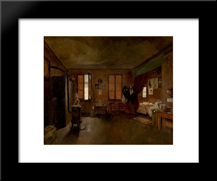 The Artist'S Atelier 20x24 Black Modern Wood Framed Art Print Poster by Almeida Junior, Jose Ferraz de