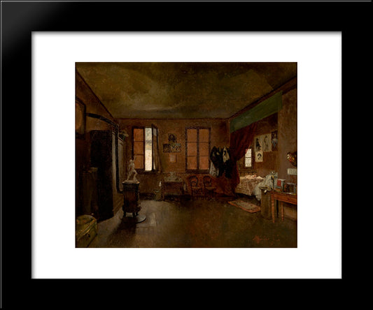 The Artist'S Atelier 20x24 Black Modern Wood Framed Art Print Poster by Almeida Junior, Jose Ferraz de