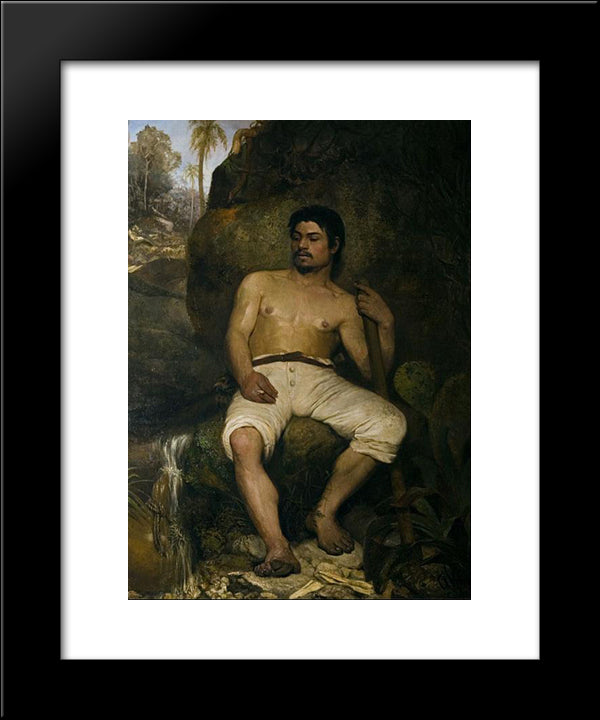 The Brazilian Lumberjack 20x24 Black Modern Wood Framed Art Print Poster by Almeida Junior, Jose Ferraz de