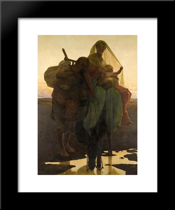 The Flight Into Egypt 20x24 Black Modern Wood Framed Art Print Poster by Almeida Junior, Jose Ferraz de