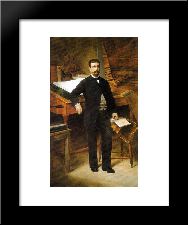 Victorino Carmilo 20x24 Black Modern Wood Framed Art Print Poster by Almeida Junior, Jose Ferraz de