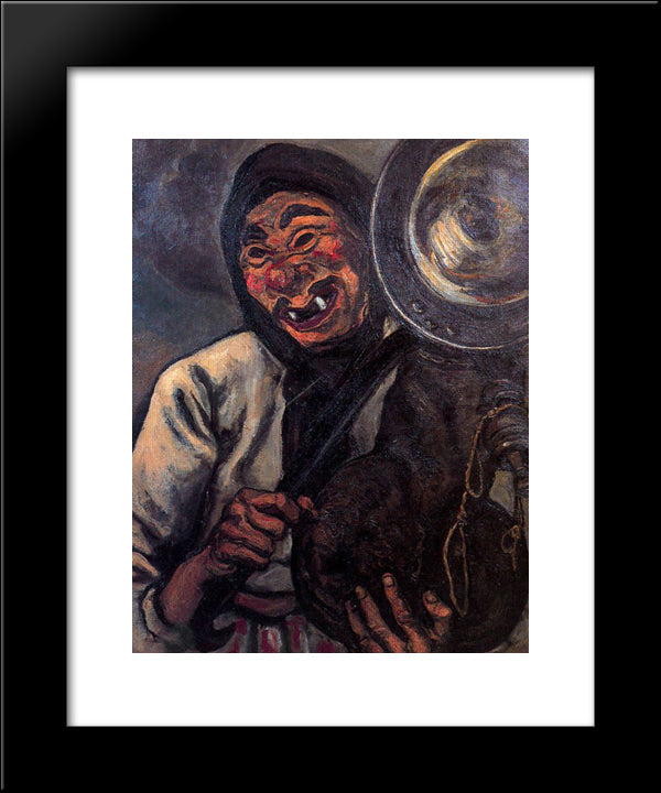 A Mask 20x24 Black Modern Wood Framed Art Print Poster by Solana, Jose Gutierrez