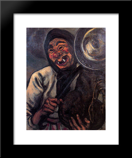 A Mask 20x24 Black Modern Wood Framed Art Print Poster by Solana, Jose Gutierrez