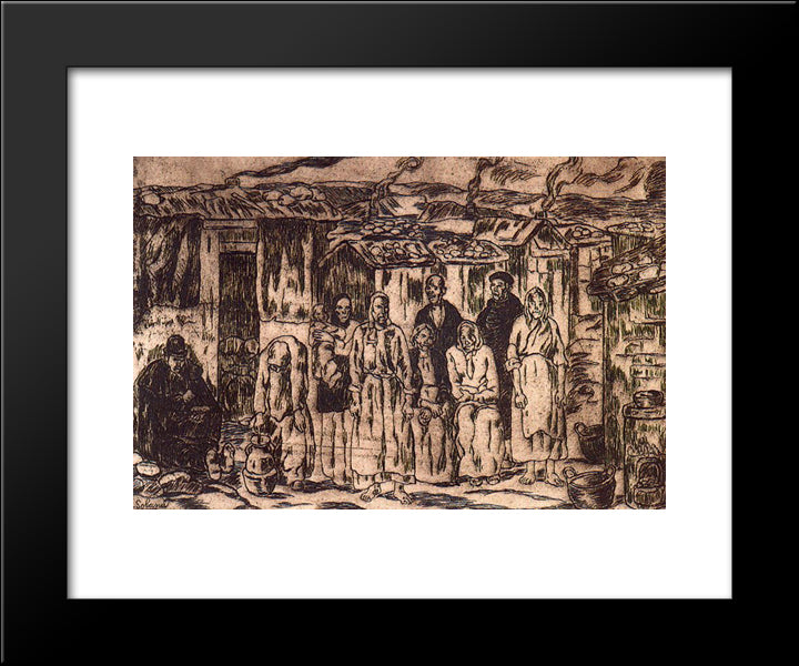 Alhondiga Huts 20x24 Black Modern Wood Framed Art Print Poster by Solana, Jose Gutierrez