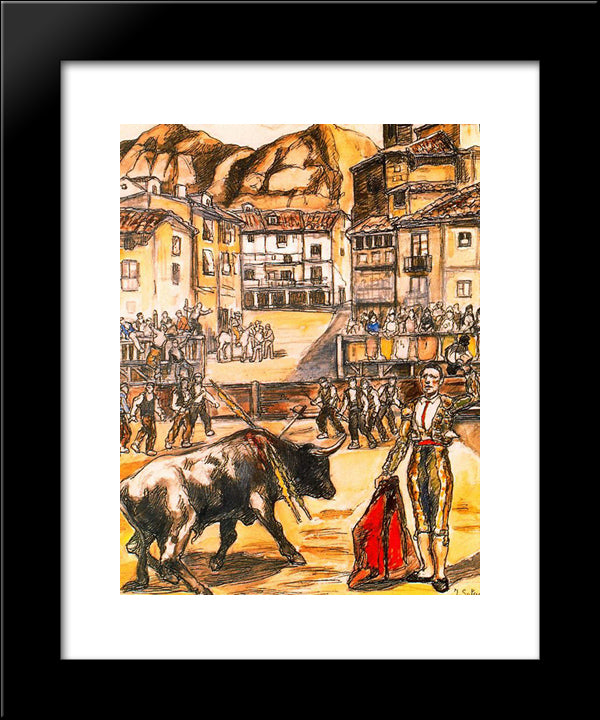 Cape In A Village 20x24 Black Modern Wood Framed Art Print Poster by Solana, Jose Gutierrez