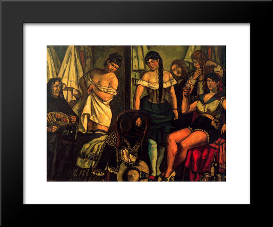 Claudia Girls 20x24 Black Modern Wood Framed Art Print Poster by Solana, Jose Gutierrez