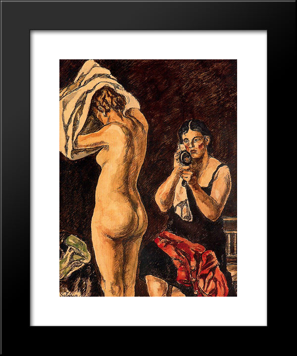 Cupletista Or Makeup 20x24 Black Modern Wood Framed Art Print Poster by Solana, Jose Gutierrez