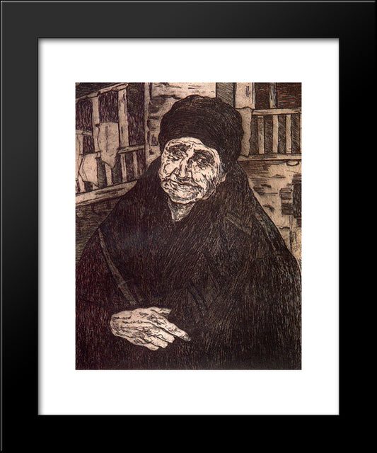 Old Mountain 20x24 Black Modern Wood Framed Art Print Poster by Solana, Jose Gutierrez