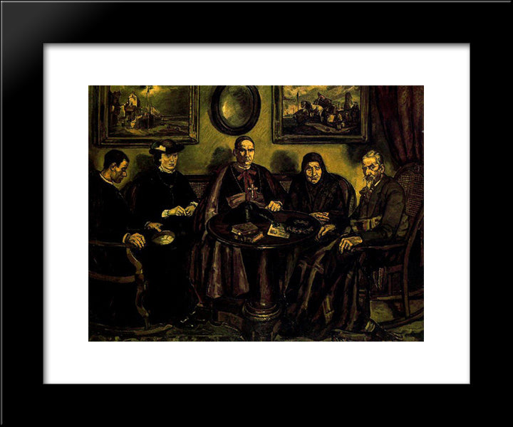 The Bishop'S Visit 20x24 Black Modern Wood Framed Art Print Poster by Solana, Jose Gutierrez
