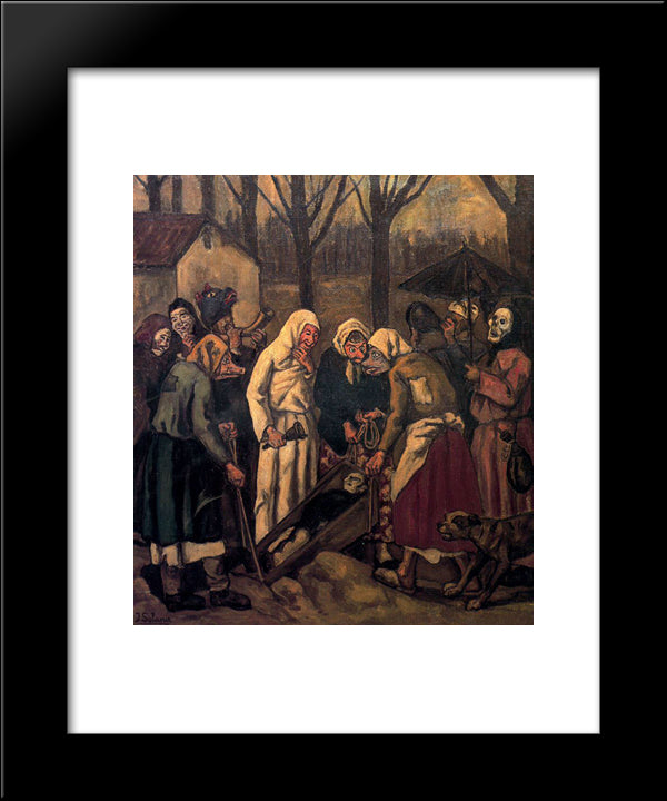 The Burial Of The Sardine 20x24 Black Modern Wood Framed Art Print Poster by Solana, Jose Gutierrez