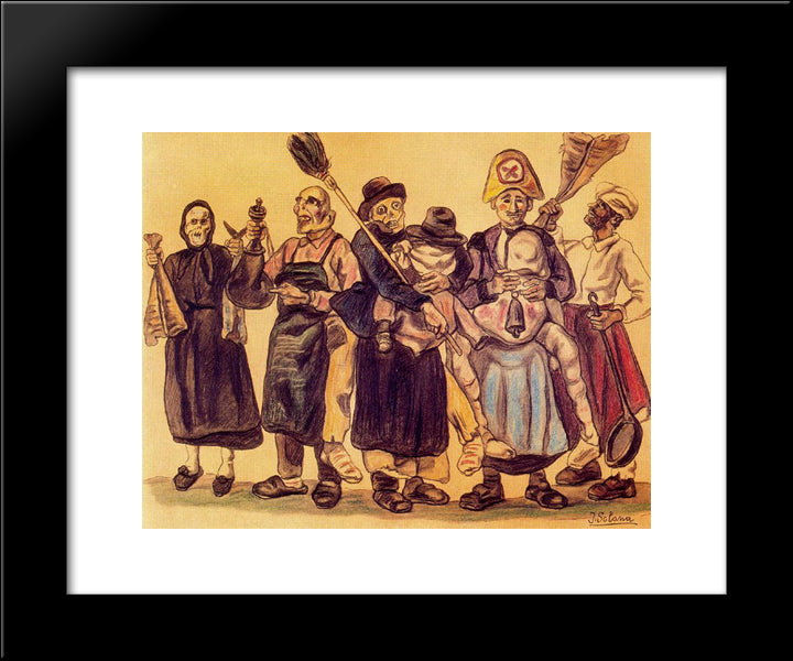 The Carnival 20x24 Black Modern Wood Framed Art Print Poster by Solana, Jose Gutierrez