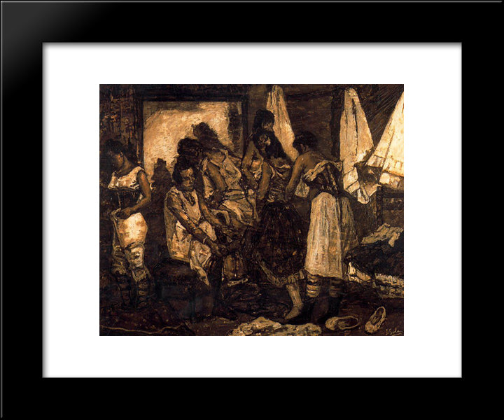 The Chorus Girls 20x24 Black Modern Wood Framed Art Print Poster by Solana, Jose Gutierrez