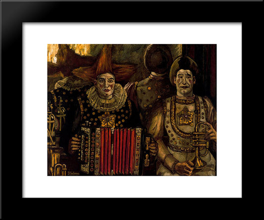 The Clowns 20x24 Black Modern Wood Framed Art Print Poster by Solana, Jose Gutierrez
