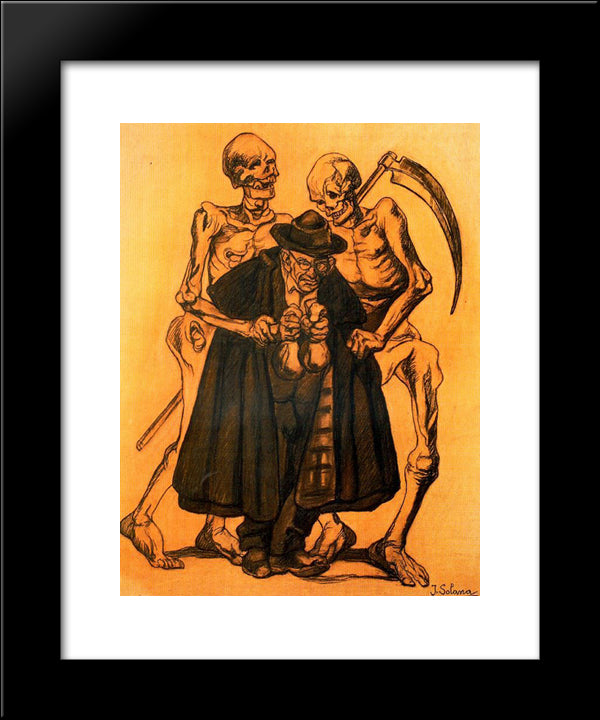 Uncle Miseries 20x24 Black Modern Wood Framed Art Print Poster by Solana, Jose Gutierrez
