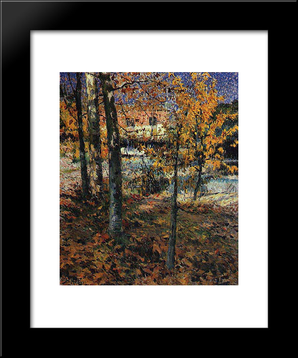 Autumn 20x24 Black Modern Wood Framed Art Print Poster by Malhoa, Jose