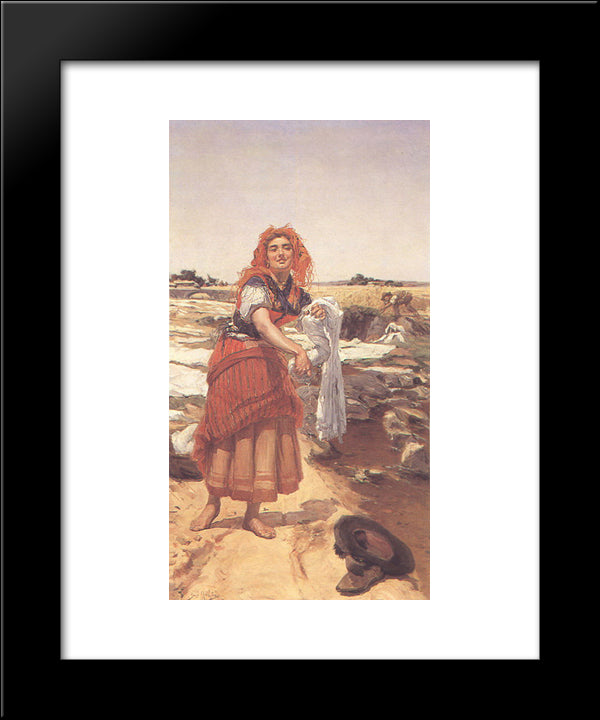 Clara 20x24 Black Modern Wood Framed Art Print Poster by Malhoa, Jose