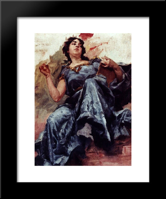 Figura Decorativa 20x24 Black Modern Wood Framed Art Print Poster by Malhoa, Jose