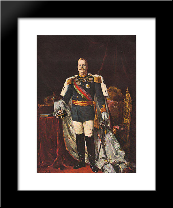 Portrait Of Carlos I Of Portugal 20x24 Black Modern Wood Framed Art Print Poster by Malhoa, Jose