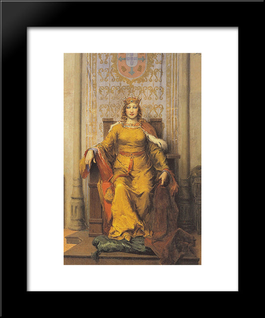 Portrait Of Queen D Leonor 20x24 Black Modern Wood Framed Art Print Poster by Malhoa, Jose