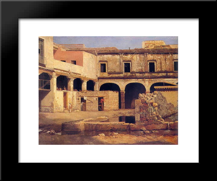 Patio Del Exconvento De San Agust­n 20x24 Black Modern Wood Framed Art Print Poster by Velasco Gomez, Jose Maria