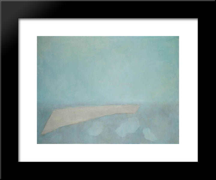 Paysage Bleu Gris Horizontal 20x24 Black Modern Wood Framed Art Print Poster by Sima, Josef