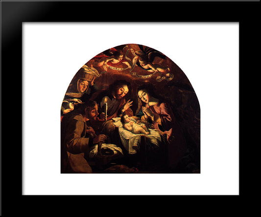 Nativity Of Jesus 20x24 Black Modern Wood Framed Art Print Poster by Obidos, Josefa de