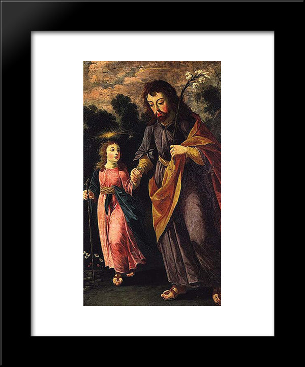 So Jose E O Menino 20x24 Black Modern Wood Framed Art Print Poster by Obidos, Josefa de