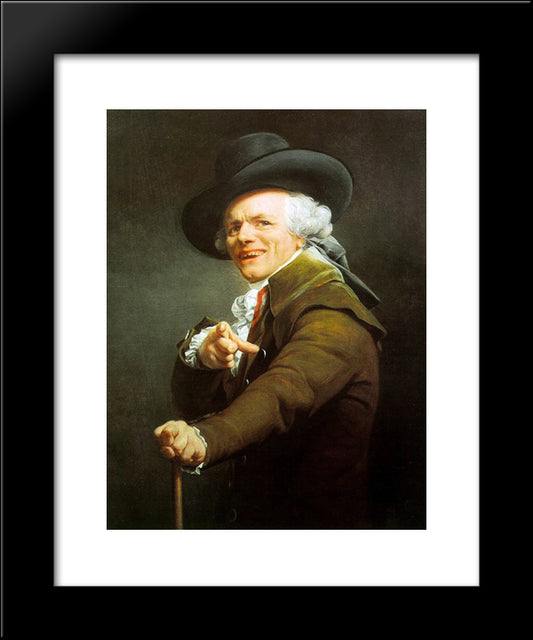 Portrait of the Artist in the Guise of a Mocking Man 20x24 Black Modern Wood Framed Art Print Poster by Ducreux, Joseph