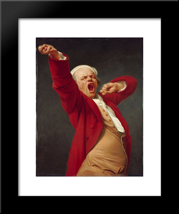 Self-Portrait, Yawning 20x24 Black Modern Wood Framed Art Print Poster by Ducreux, Joseph