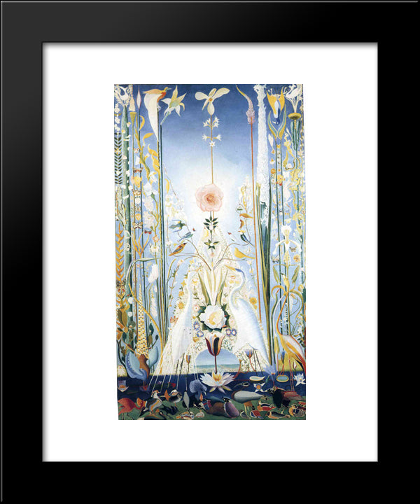 Apotheosis Of The Rose 20x24 Black Modern Wood Framed Art Print Poster by Stella, Joseph