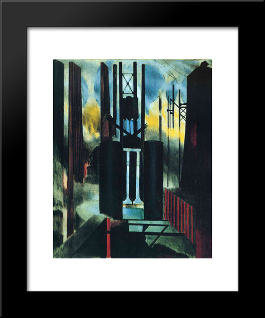 Factories 20x24 Black Modern Wood Framed Art Print Poster by Stella, Joseph