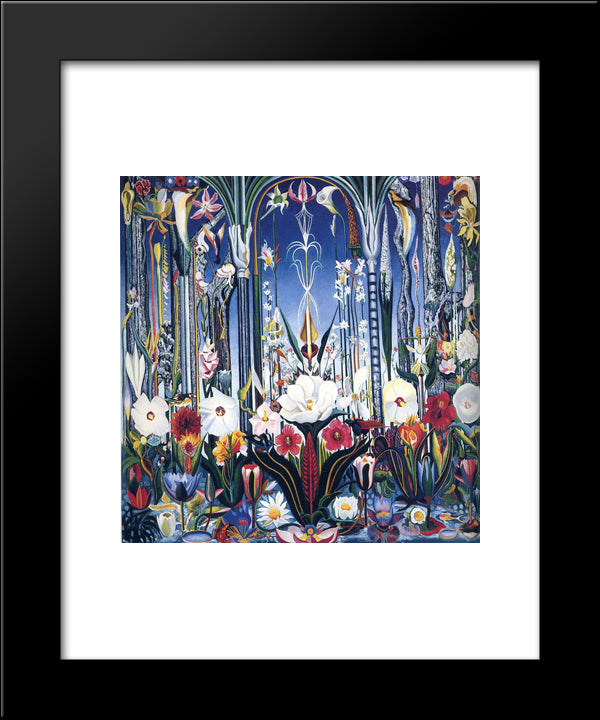 Flowers, Italy 20x24 Black Modern Wood Framed Art Print Poster by Stella, Joseph