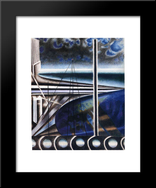 Metropolitan Port 20x24 Black Modern Wood Framed Art Print Poster by Stella, Joseph