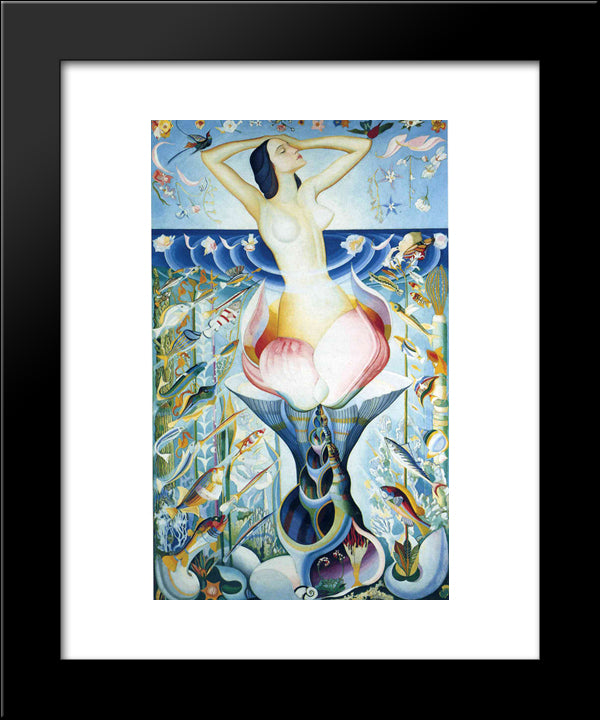 The Birth Of Venus 20x24 Black Modern Wood Framed Art Print Poster by Stella, Joseph