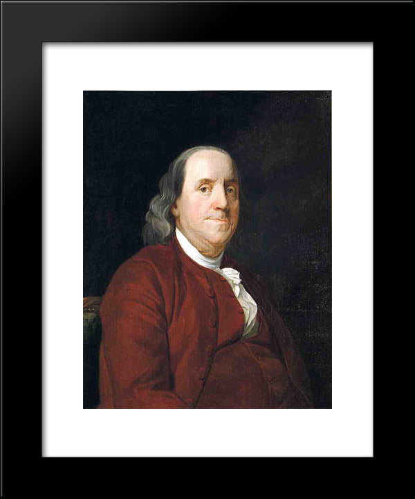 Benjamin Franklin 20x24 Black Modern Wood Framed Art Print Poster by Wright, Joseph