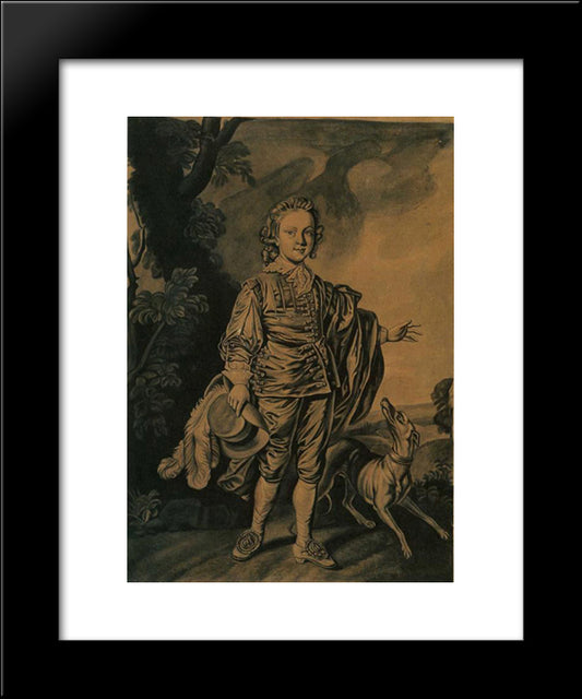 Boy With Plumed Hat And Greyhound 20x24 Black Modern Wood Framed Art Print Poster by Wright, Joseph