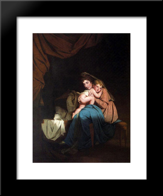 Lady Wilmot And Her Child 20x24 Black Modern Wood Framed Art Print Poster by Wright, Joseph