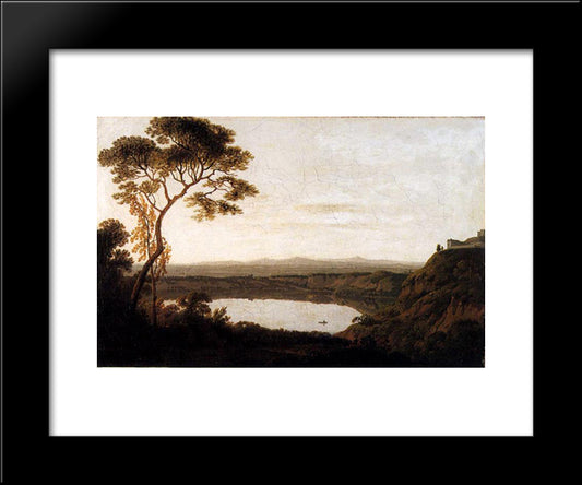 Lake Albano 20x24 Black Modern Wood Framed Art Print Poster by Wright, Joseph