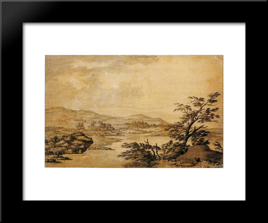 Landscape Study Development From A Blot 20x24 Black Modern Wood Framed Art Print Poster by Wright, Joseph