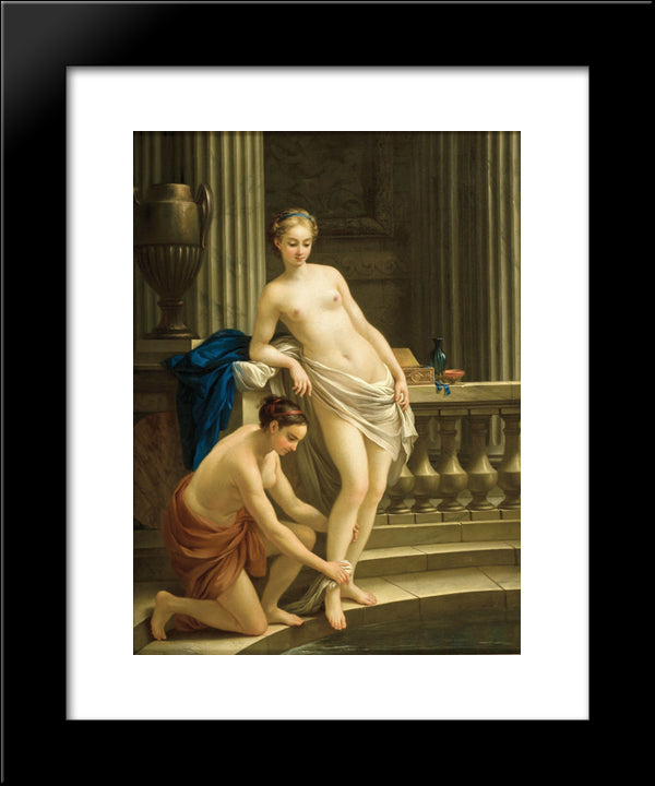 Greek Woman At The Bath 20x24 Black Modern Wood Framed Art Print Poster by Vien, Joseph Marie