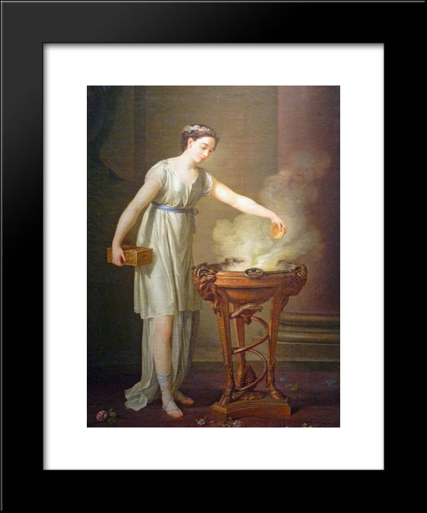 La Vertueuse Athenienne 20x24 Black Modern Wood Framed Art Print Poster by Vien, Joseph Marie